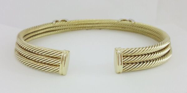 14K Gold Triple Cable Choker "X" Diamond Necklace 1.9ct 87 Grams “David Yurman”