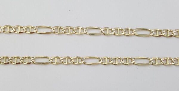 14K Yellow Gold Figaro Chain Necklace 25" Inches 18 Grams 5 mm Wide