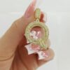 1 ct Round Cut Pave Diamond Letter "Q" Initial Pendant 10k Yellow Gold 4.9 Grams