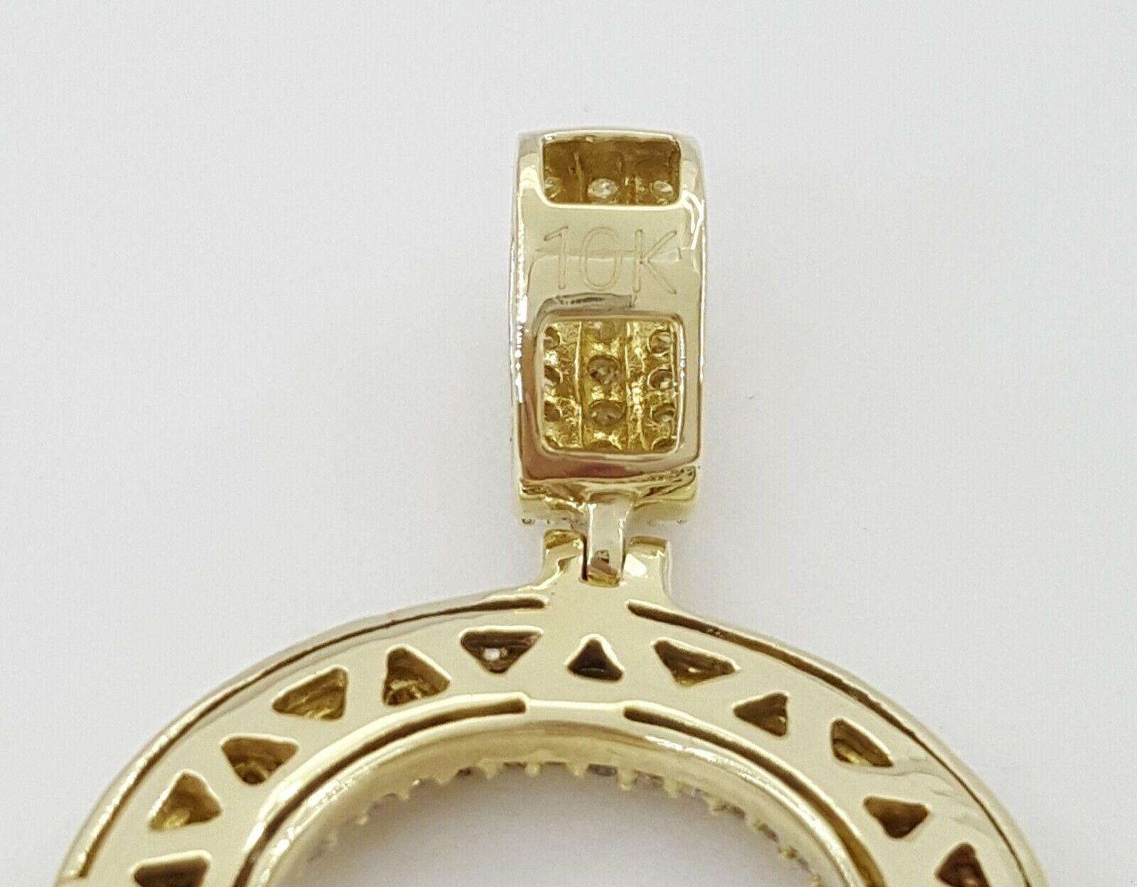 1 ct Round Cut Pave Diamond Letter "Q" Initial Pendant 10k Yellow Gold 4.9 Grams