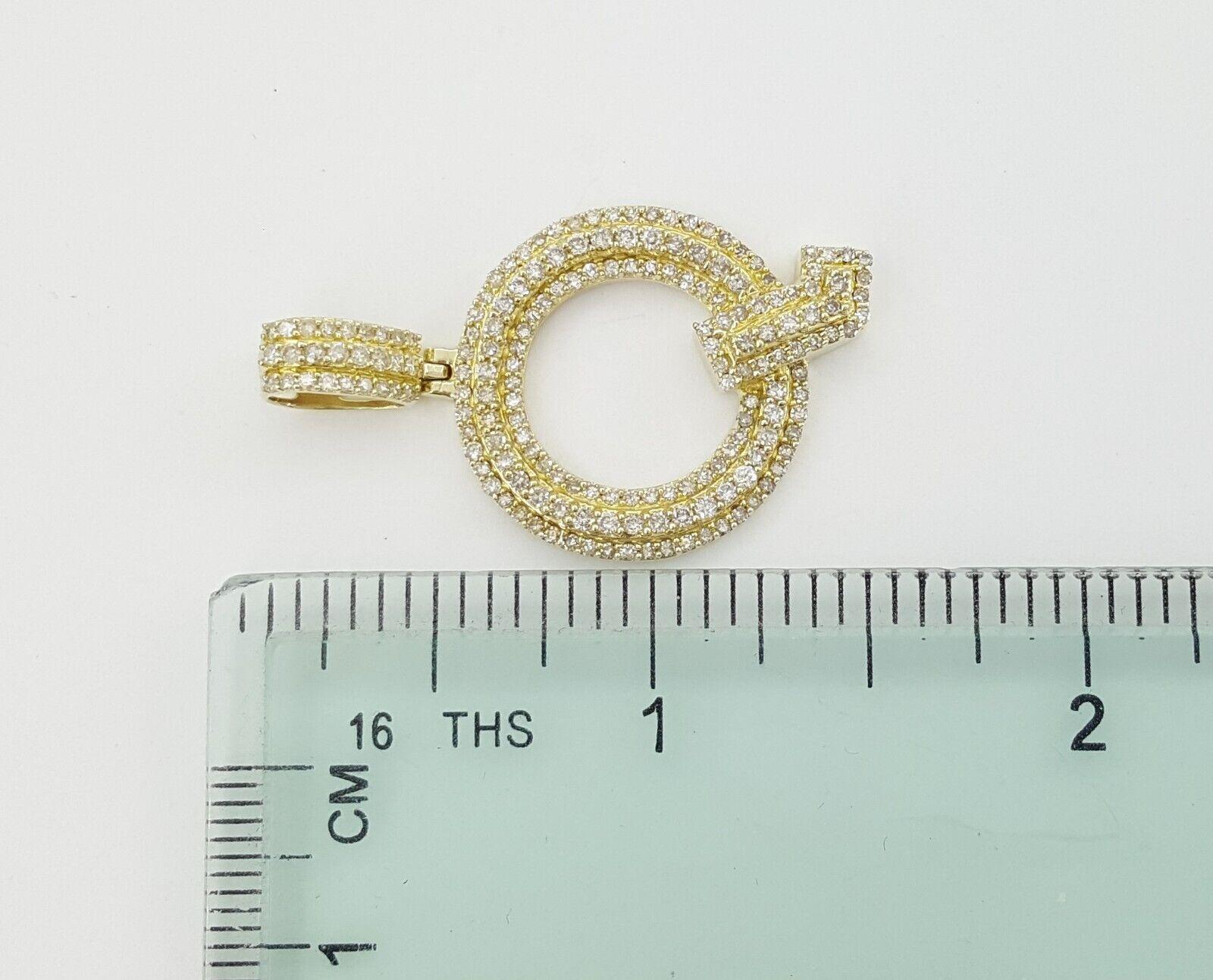 1 ct Round Cut Pave Diamond Letter "Q" Initial Pendant 10k Yellow Gold 4.9 Grams