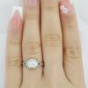 Antique Art Deco Old European Cut Diamond 0.32 ct Engagement Ring 14K White Gold