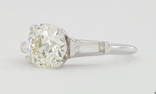 Antique Old European Cut Diamond 3-Stone Engagement Ring GIA 2.19 ct Platinum