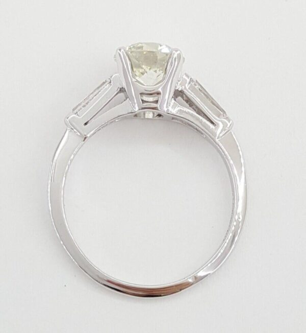 Antique Old European Cut Diamond 3-Stone Engagement Ring GIA 2.19 ct Platinum