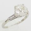 Antique Old European Cut Diamond Engagement Ring 3-Stone 1.66 ct 14K White Gold