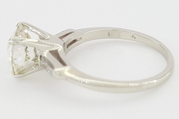 Antique Old European Cut Diamond Engagement Ring 3-Stone 1.66 ct 14K White Gold