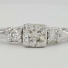 Antique Vintage Plat & 14k Round Transition Cut Diamond Engagement Ring 0.7 ct