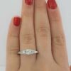 Antique Vintage Plat & 14k Round Transition Cut Diamond Engagement Ring 0.7 ct