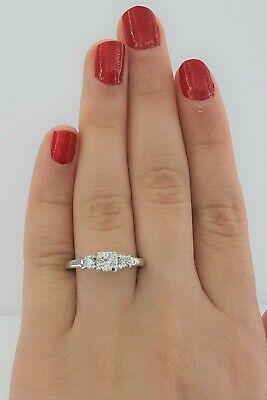 Antique Vintage Plat & 14k Round Transition Cut Diamond Engagement Ring 0.7 ct