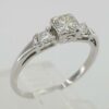 Antique Vintage Plat & 14k Round Transition Cut Diamond Engagement Ring 0.7 ct