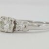 Antique Vintage Plat & 14k Round Transition Cut Diamond Engagement Ring 0.7 ct