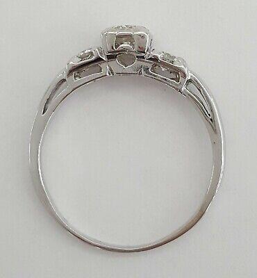 Antique Vintage Plat & 14k Round Transition Cut Diamond Engagement Ring 0.7 ct