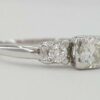 Antique Vintage Plat & 14k Round Transition Cut Diamond Engagement Ring 0.7 ct