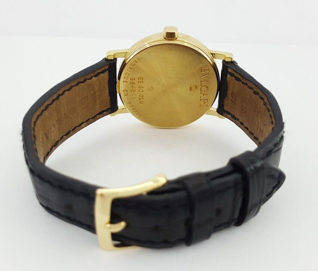 Bulgari Bvlgari 18K Yellow Gold 30mm Quartz Swiss Watch Ref BB 30 GL Leather
