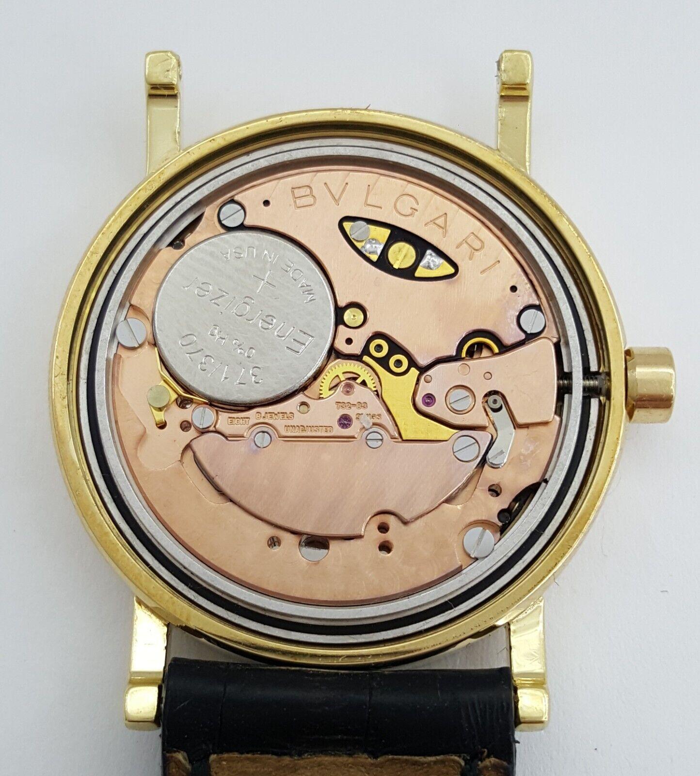 Bulgari Bvlgari 18K Yellow Gold 30mm Quartz Swiss Watch Ref BB 30 GL Leather