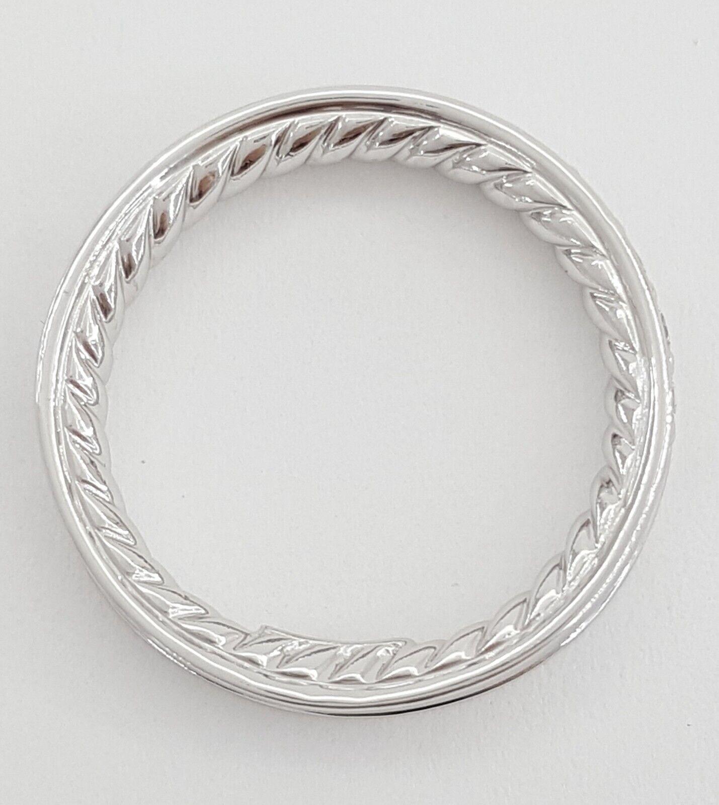 David Yurman Eden Partway Wedding Band Ring Platinum 3.4mm 0.42 ct Retail 4100