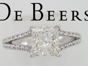 De Beers Forevermark Princess Diamond Split Shank Engagement Ring 1.59 ct 18k