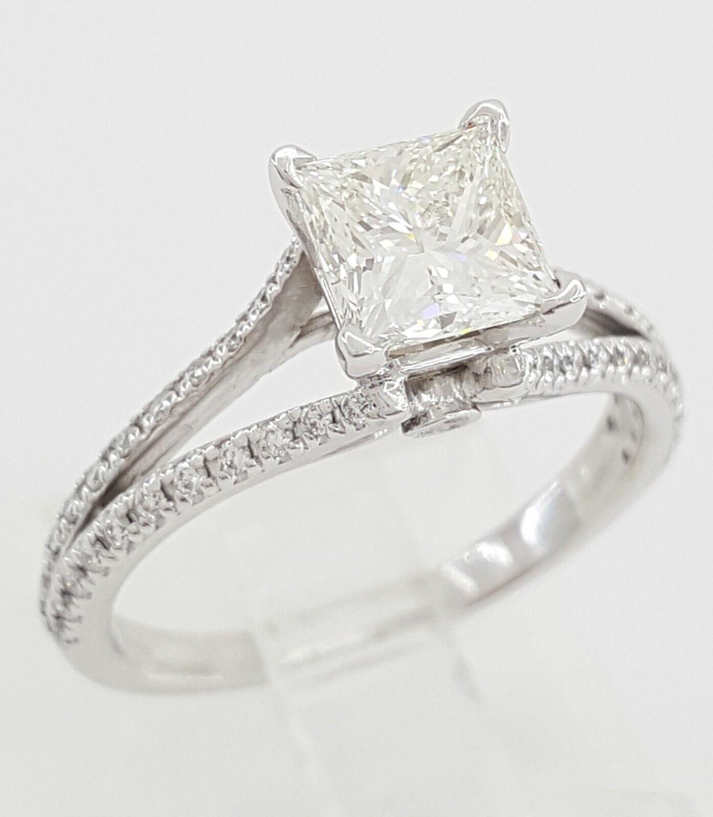 De Beers Forevermark Princess Diamond Split Shank Engagement Ring 1.59 ct 18k