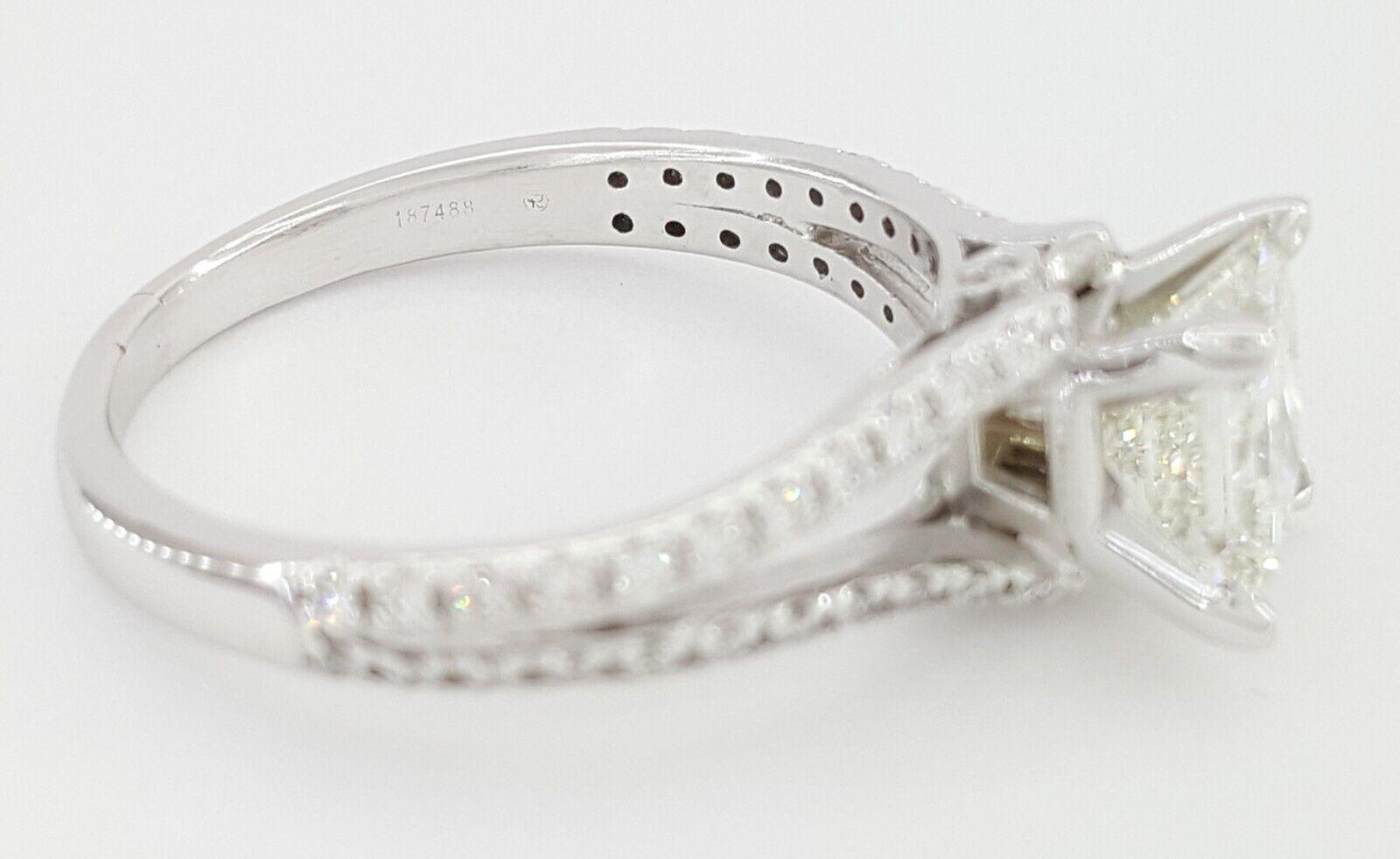 De Beers Forevermark Princess Diamond Split Shank Engagement Ring 1.59 ct 18k