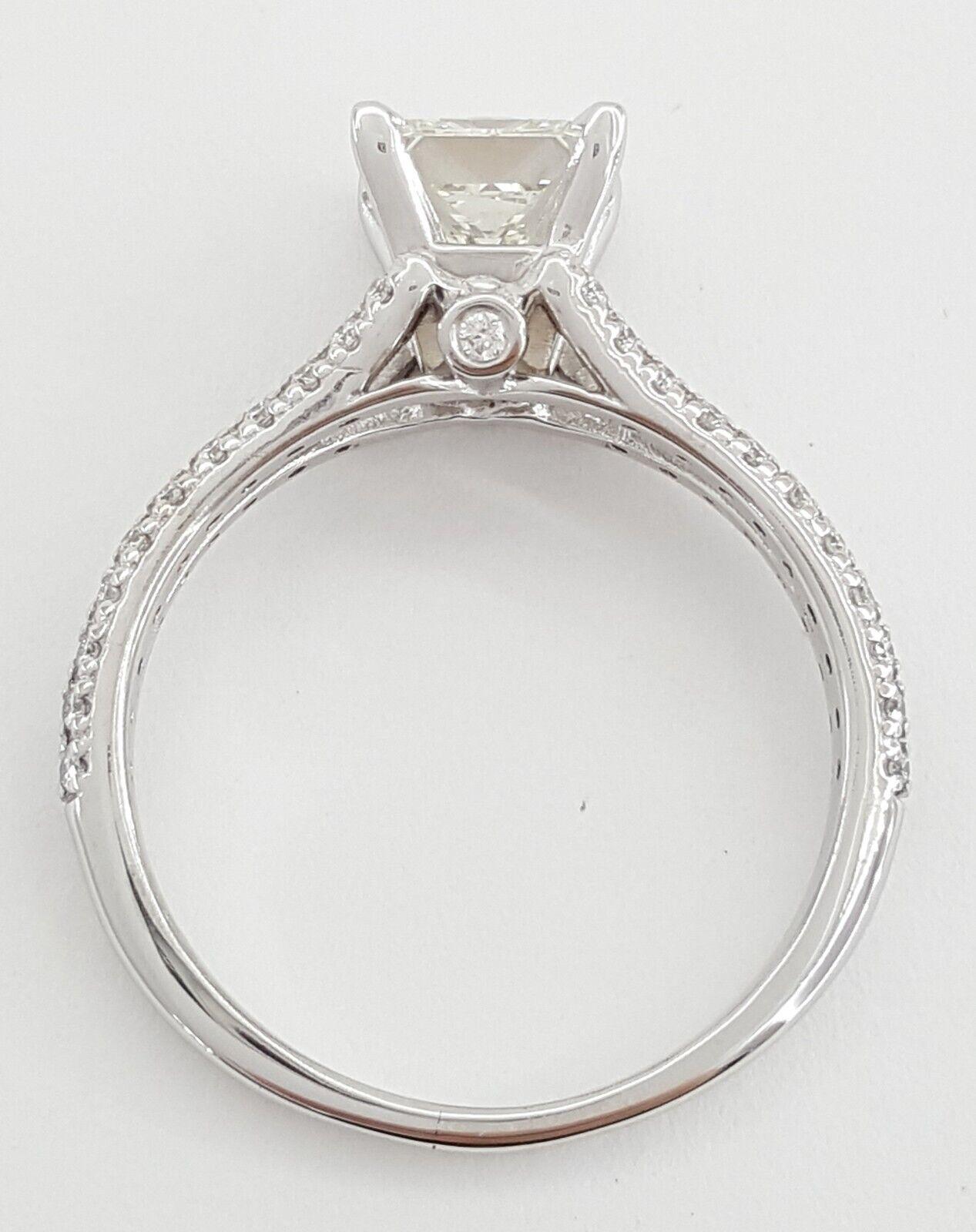 De Beers Forevermark Princess Diamond Split Shank Engagement Ring 1.59 ct 18k