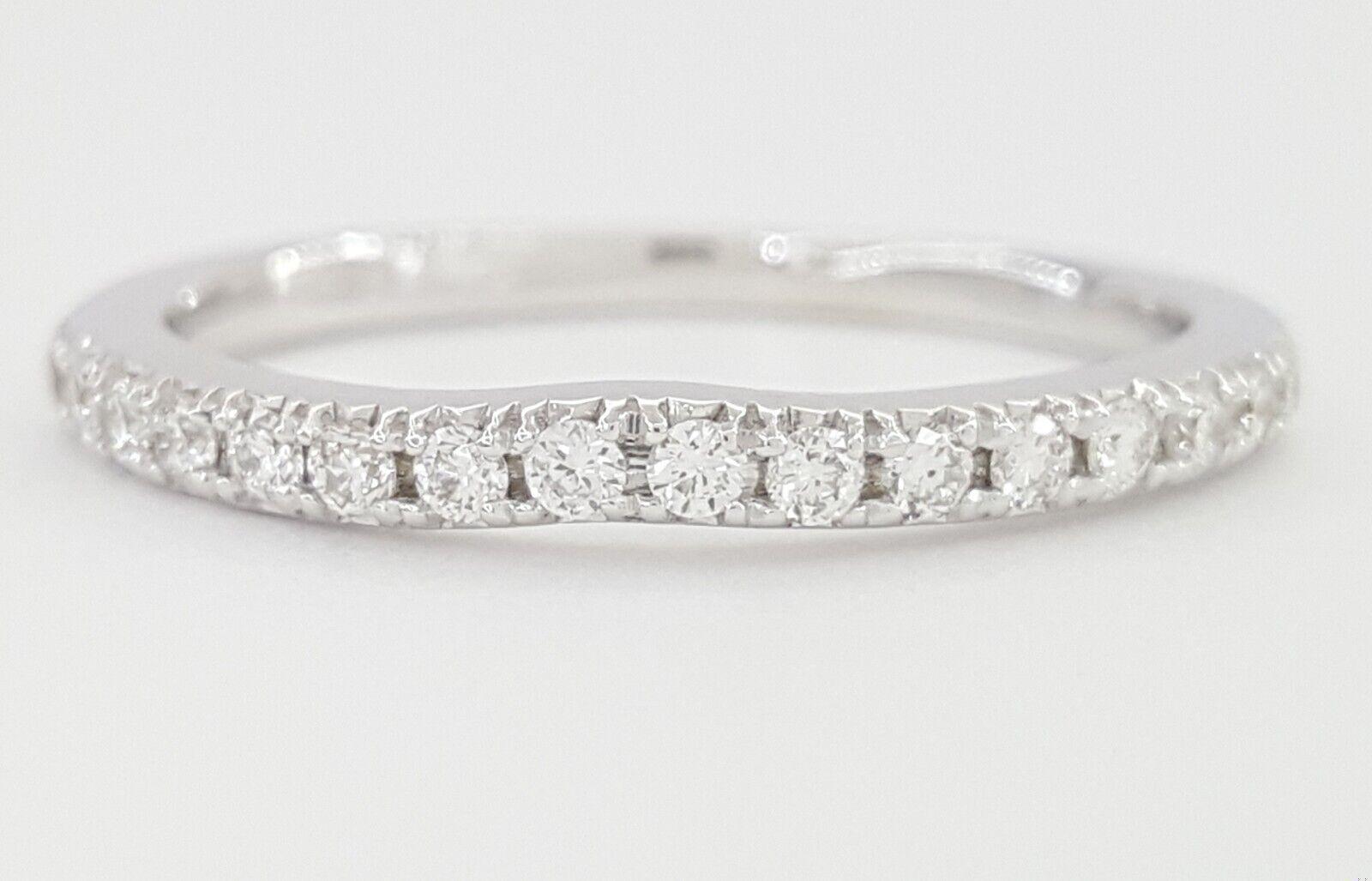 Half Circle Round Diamond Curve Pave Wedding Band 0.25 ct 14k White Gold 2 mm