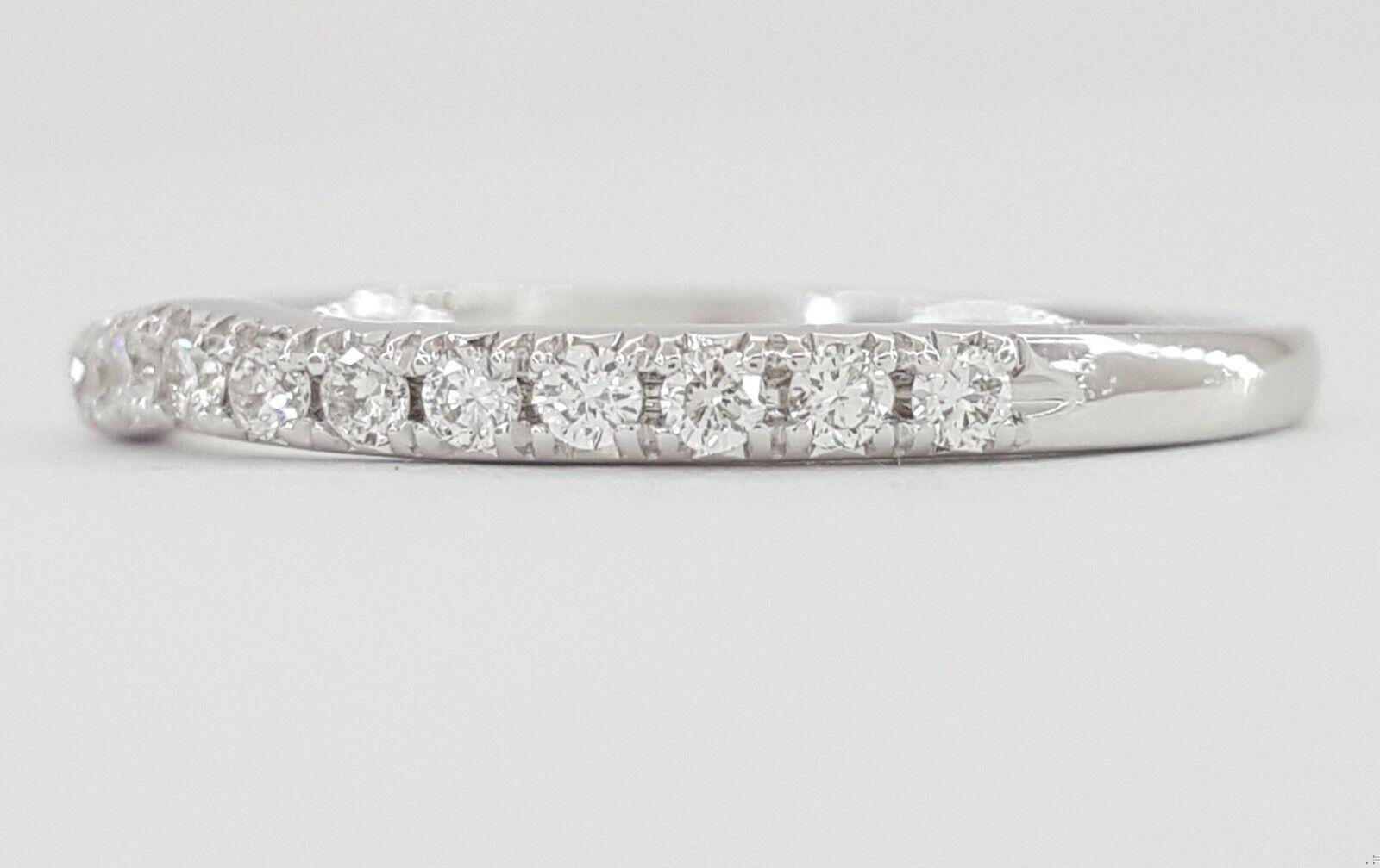 Half Circle Round Diamond Curve Pave Wedding Band 0.25 ct 14k White Gold 2 mm
