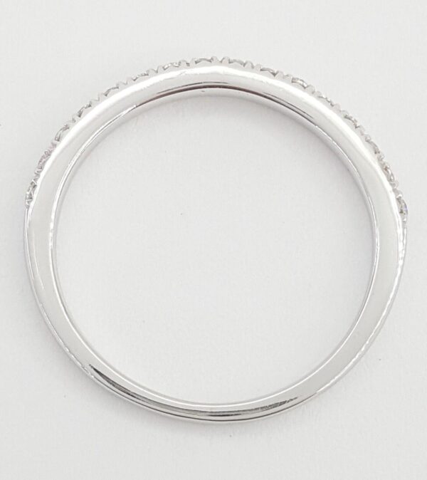 Half Circle Round Diamond Curve Pave Wedding Band 0.25 ct 14k White Gold 2 mm