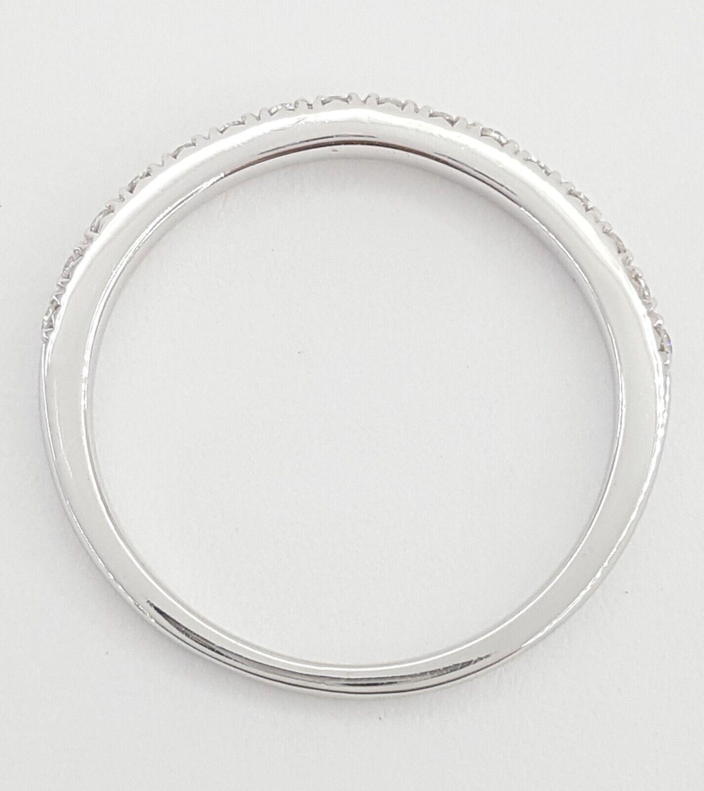 Half Circle Round Diamond Curve Pave Wedding Band 0.25 ct 14k White Gold 2 mm