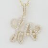 LA Diamond Pendant Necklace 0.7 ct 14k Yellow Gold 16-18"