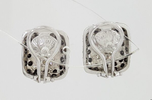 Monte Carlo Black & White Round Diamond Pave Earrings 2.5 ct 18k White Gold