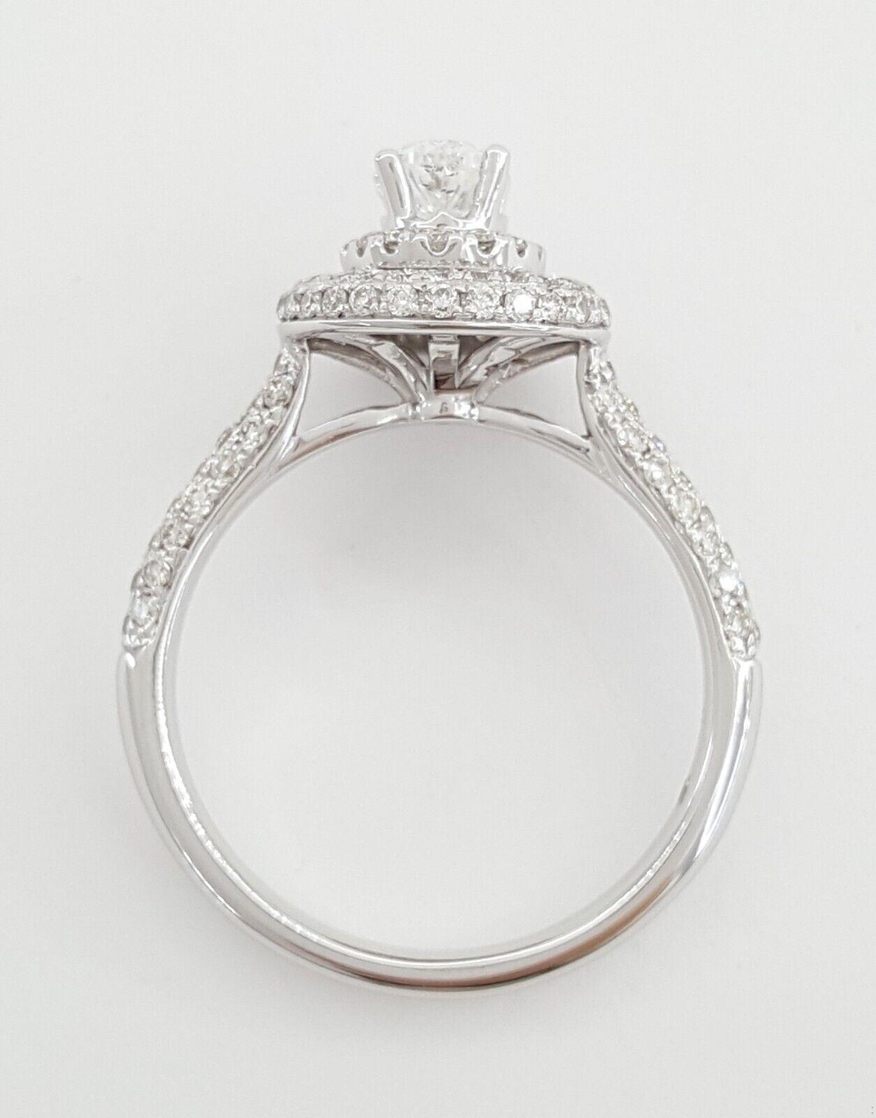 Natural Oval Diamond Double Halo Engagement Ring 14k White Gold 1.08 ct Rtl 4.5K