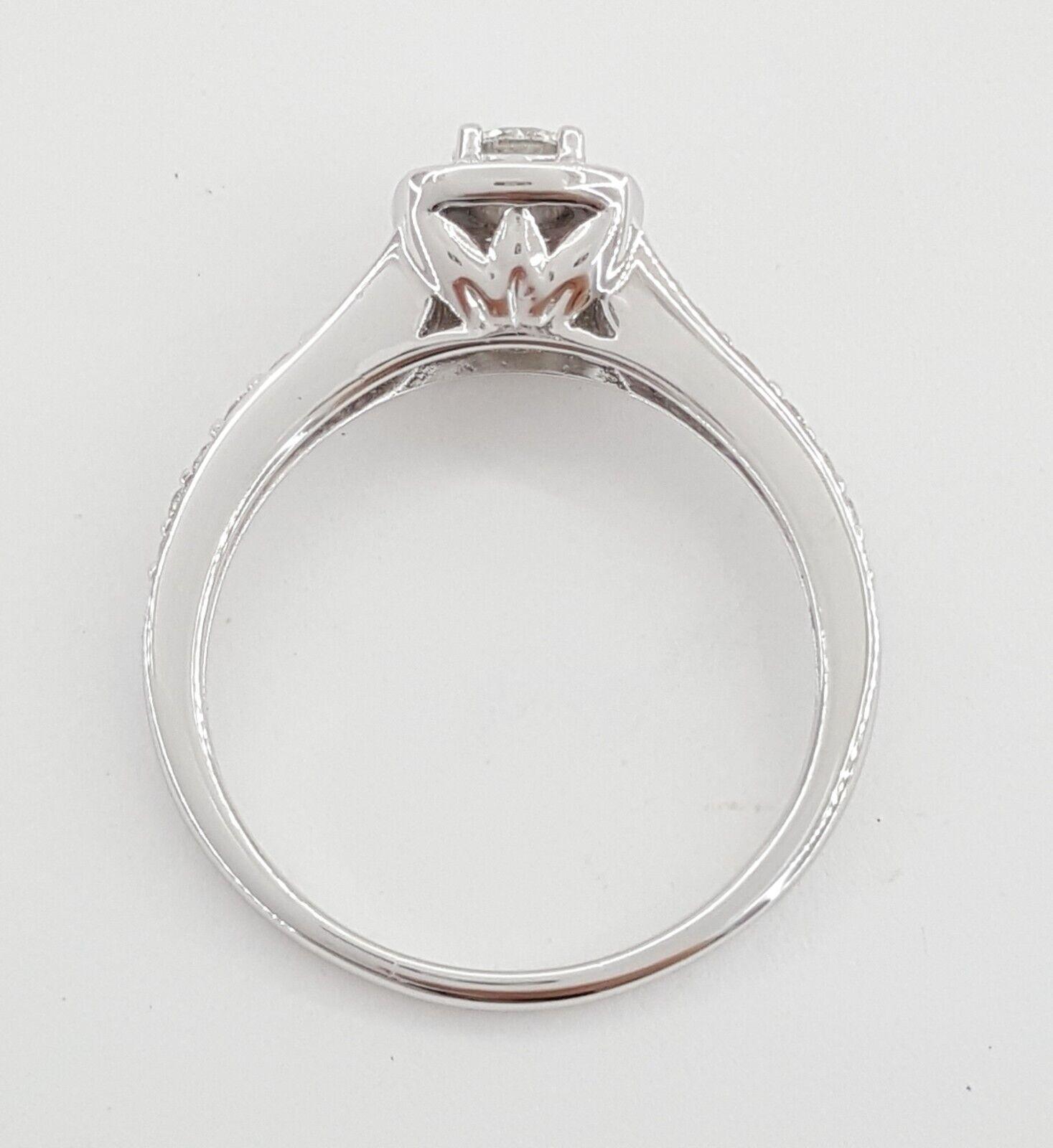 Natural Round Brilliant Diamond Halo Engagement Ring 0.84 ct 14k W Gold Rtl 4K