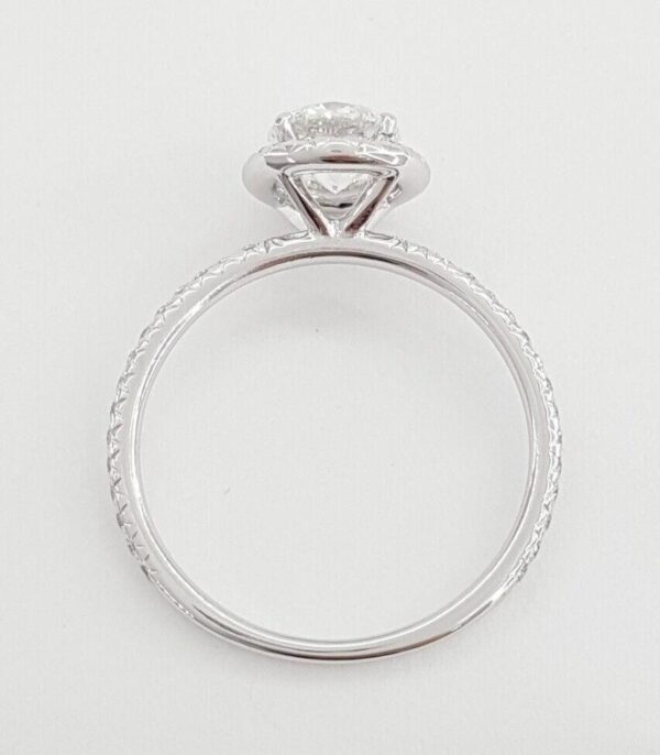Natural Round Brilliant Diamond Halo Engagement Ring 1 ct 14k W Gold GIA Rtl 7K