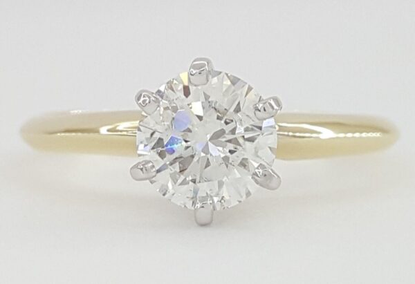 Natural Round Diamond Solitaire Engagement Ring 0.8 ct 14K Gold GIA Rtl 4,100