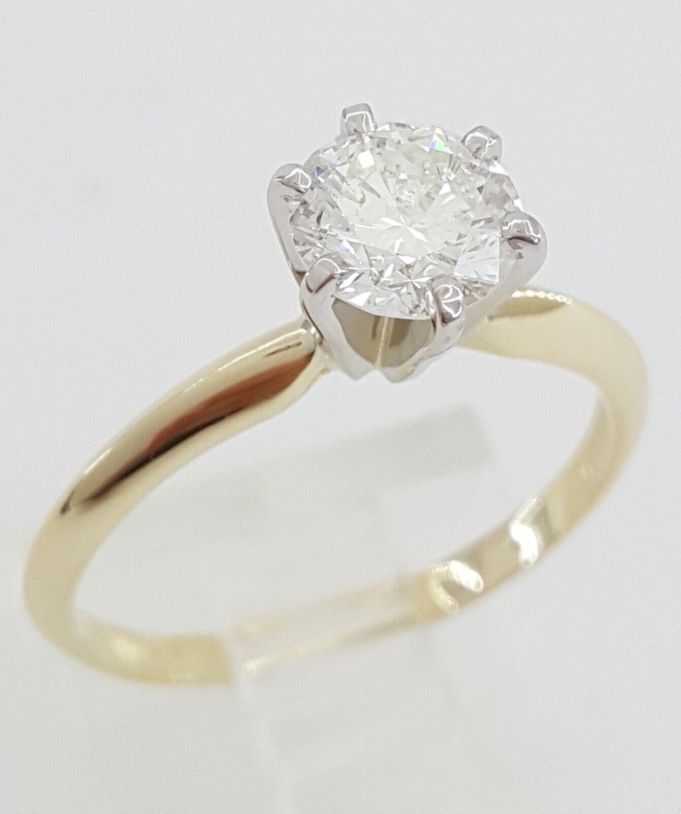 Natural Round Diamond Solitaire Engagement Ring 0.8 ct 14K Gold GIA Rtl 4,100