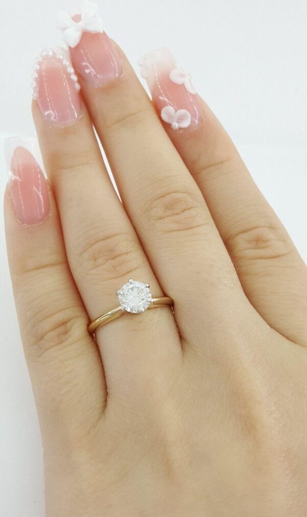 Natural Round Diamond Solitaire Engagement Ring 0.8 ct 14K Gold GIA Rtl 4,100
