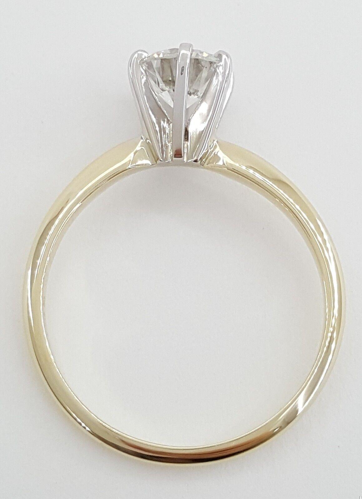 Natural Round Diamond Solitaire Engagement Ring 0.8 ct 14K Gold GIA Rtl 4,100
