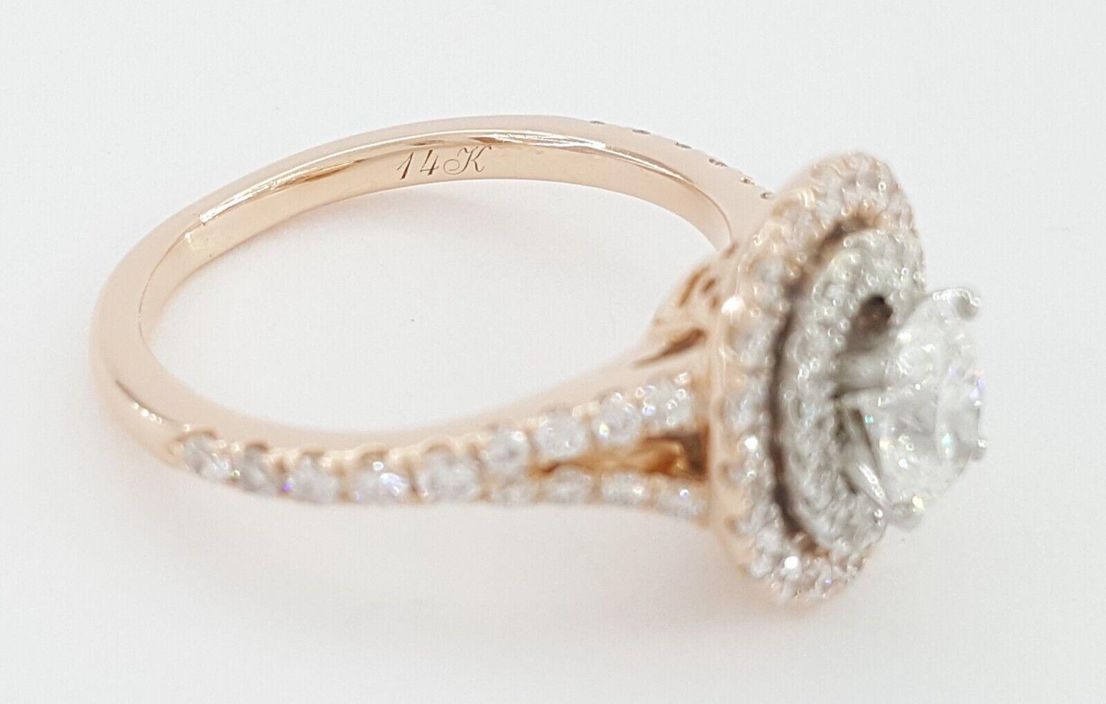 Neil Lane Oval Double Halo Split-Shank Engagement Ring 1 ct 14k 2-Tone Rtl 4.4k