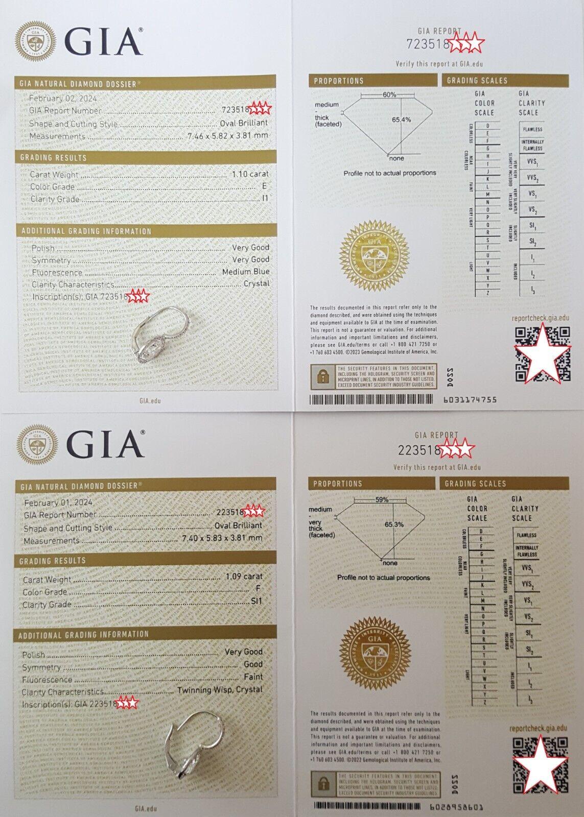 Oval Cut Diamond Drop Dangle Halo Earrings 2.66 ct Platinum GIA Retail 17K