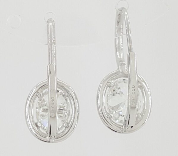 Oval Cut Diamond Drop Dangle Halo Earrings 2.66 ct Platinum GIA Retail 17K