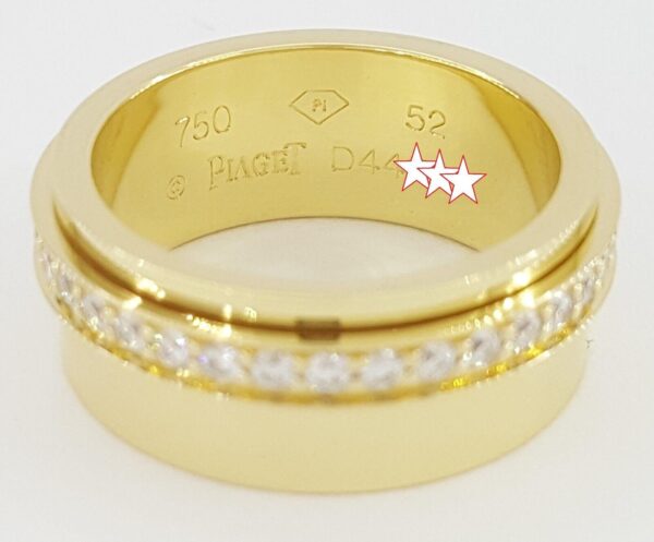 Piaget Round Diamond Full Circle Eternity 18k Yellow Gold Wedding Band 0.72 ct