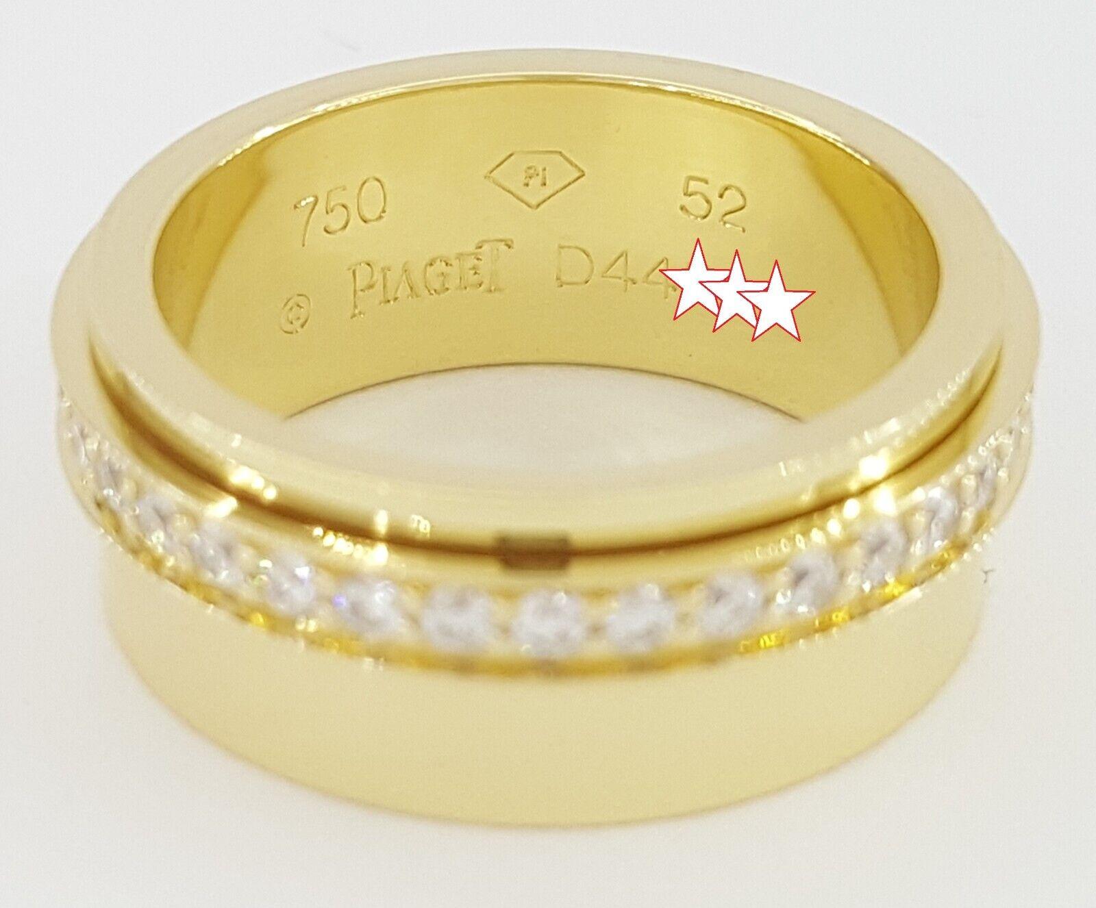 Piaget Round Diamond Full Circle Eternity 18k Yellow Gold Wedding Band 0.72 ct