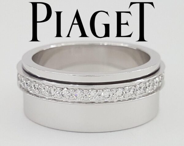 Piaget Round Diamond Full Circle Eternity White Gold Wedding Band Ring 0.72 ct