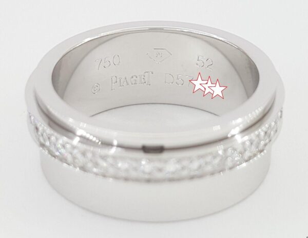 Piaget Round Diamond Full Circle Eternity White Gold Wedding Band Ring 0.72 ct