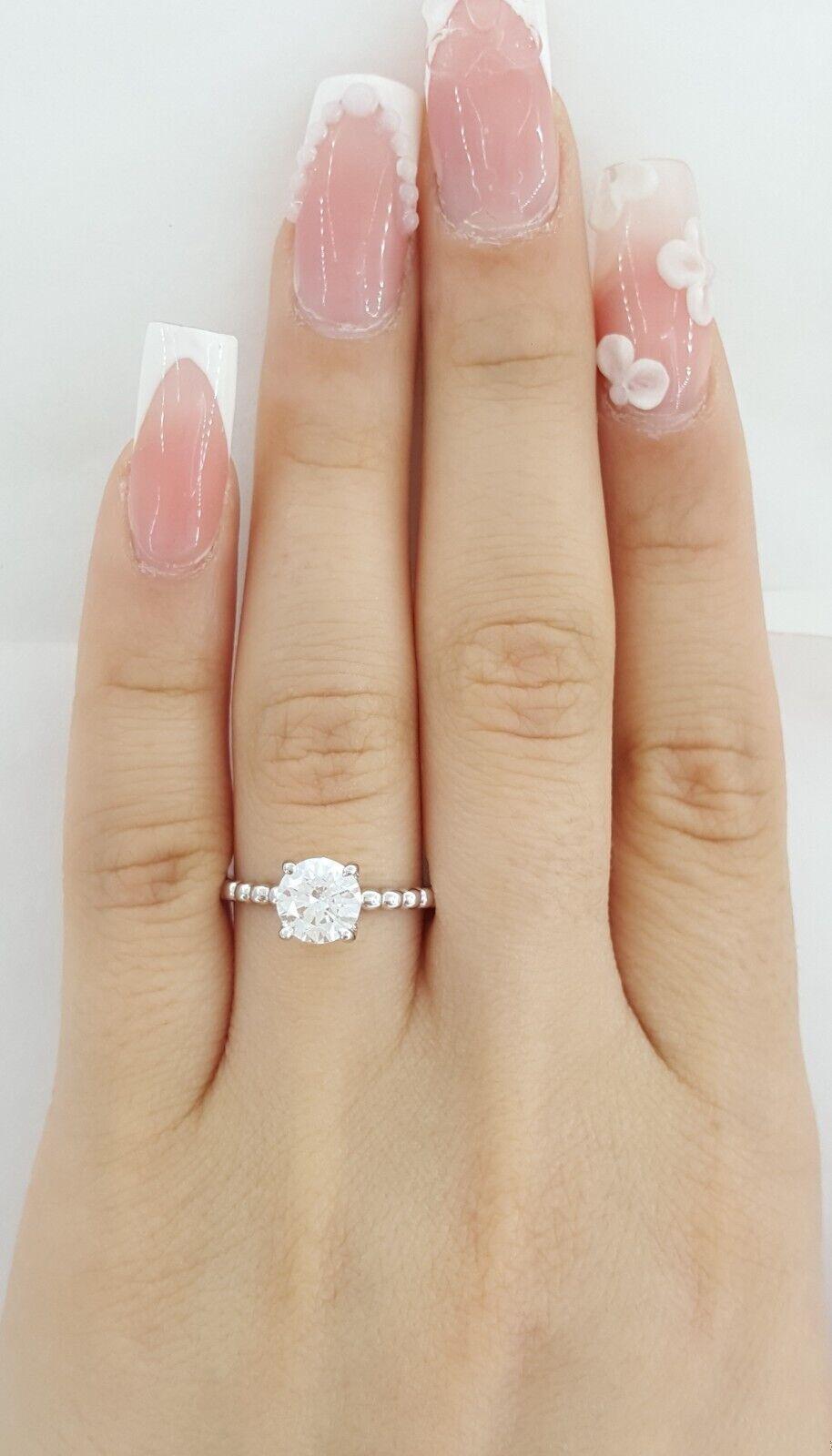 Ritani 1RZ1325 Solitaire Semi-Mount 0.03ct 18k White Gold Engagement Ring Rt 830