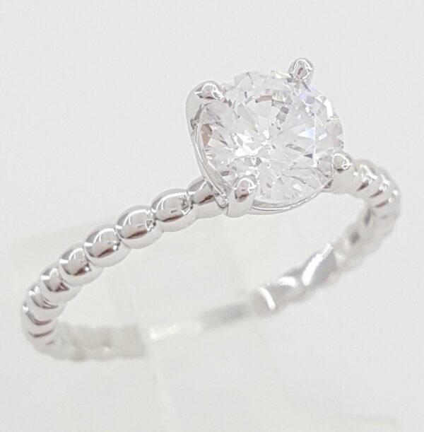Ritani 1RZ1325 Solitaire Semi-Mount 0.03ct 18k White Gold Engagement Ring Rt 830