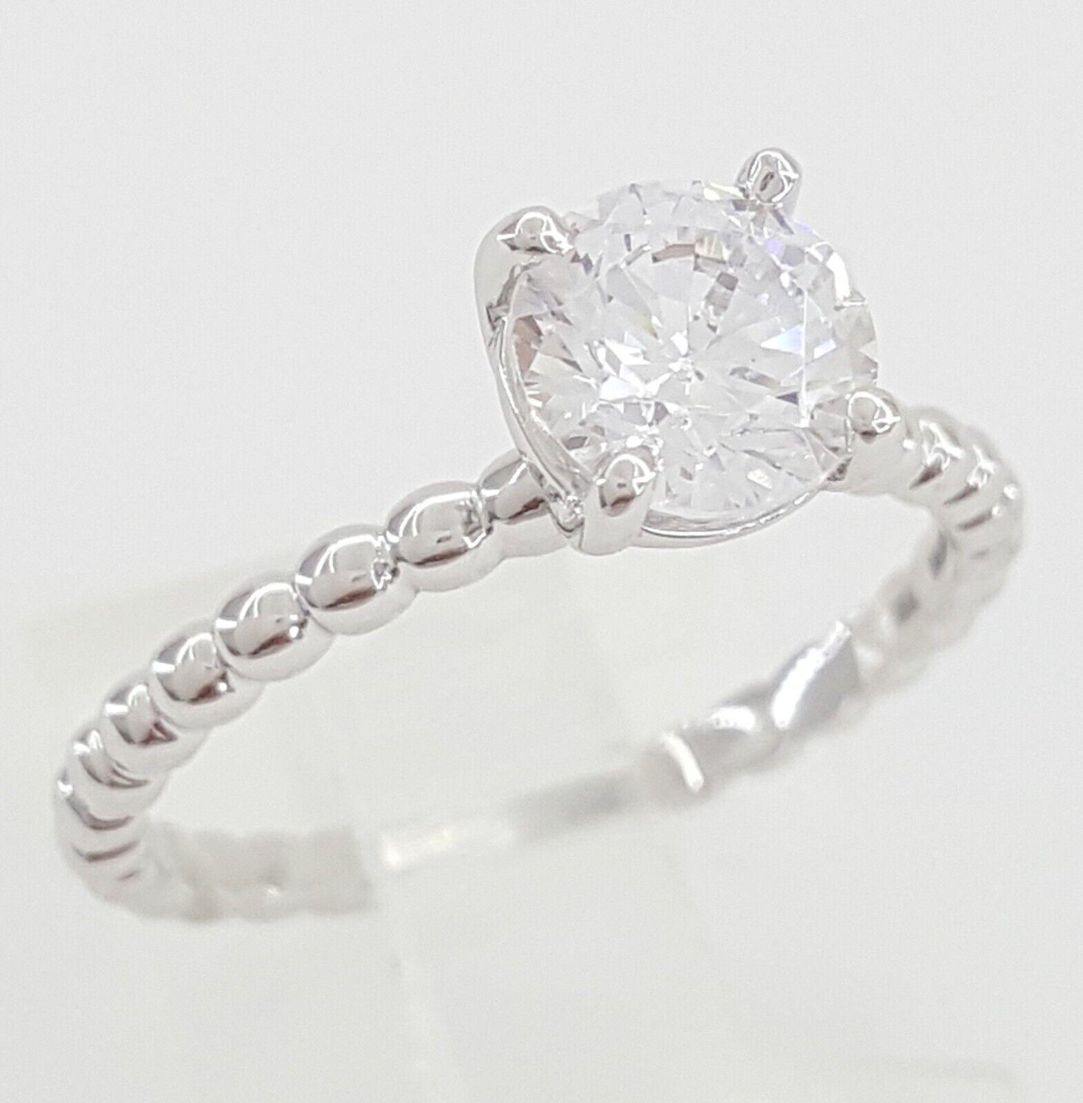 Ritani 1RZ1325 Solitaire Semi-Mount 0.03ct 18k White Gold Engagement Ring Rt 830