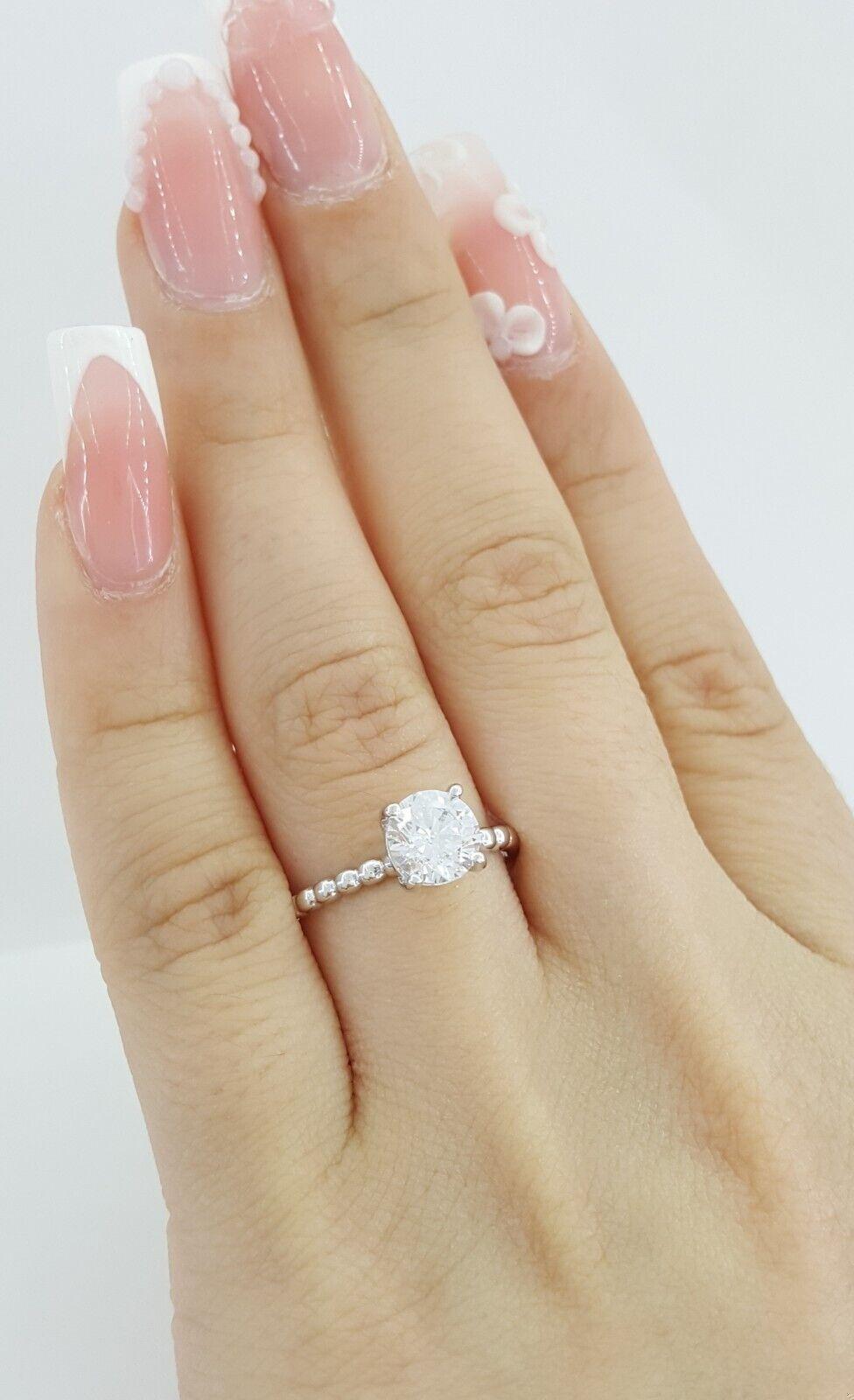 Ritani 1RZ1325 Solitaire Semi-Mount 0.03ct 18k White Gold Engagement Ring Rt 830