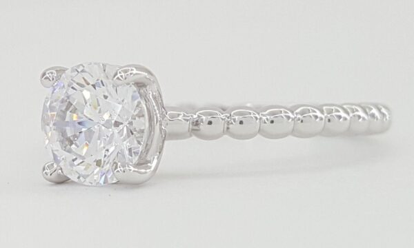 Ritani 1RZ1325 Solitaire Semi-Mount 0.03ct 18k White Gold Engagement Ring Rt 830