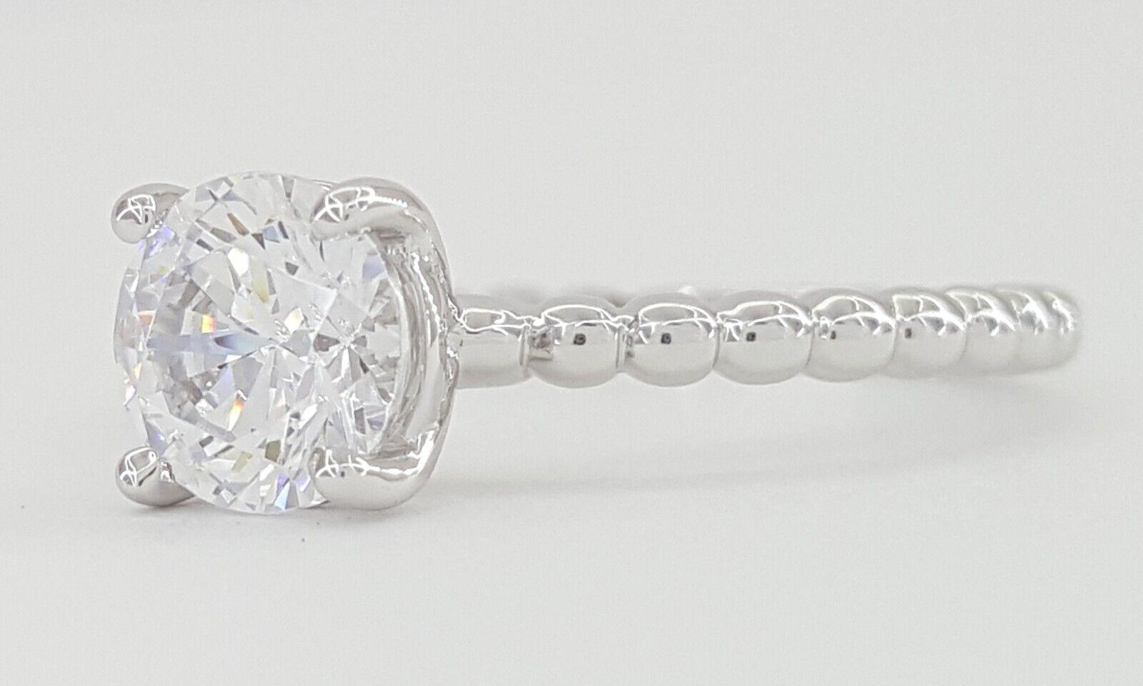 Ritani 1RZ1325 Solitaire Semi-Mount 0.03ct 18k White Gold Engagement Ring Rt 830